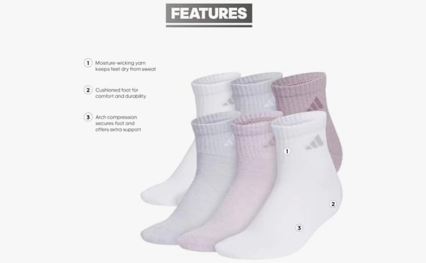 Calcetas deportivas✨ Comodidad Adidas en cada paso. Corre, entrena y vive sin molestias.