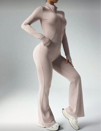 Conjunto Deportivo Moldeador con Cierre y Pantalón Acampanado

✨ Entrena, sal o viaja con estilo y comodidad total